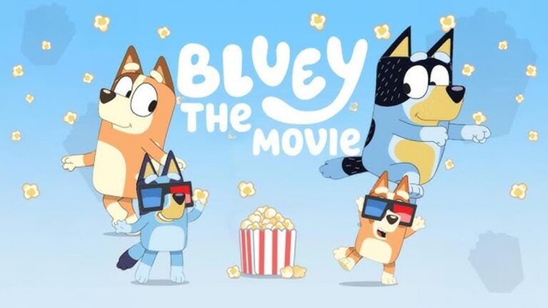 Bluey e Bingo em arte promocional de Bluey: The Movie