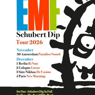 Arte oficial do EMF para a turnê de 35 anos de Schubert Dip