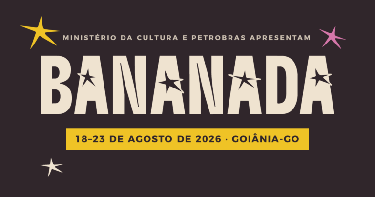 Cartaz oficial do Festival Bananada 2026, em Goiânia, de 18 a 23 de agosto