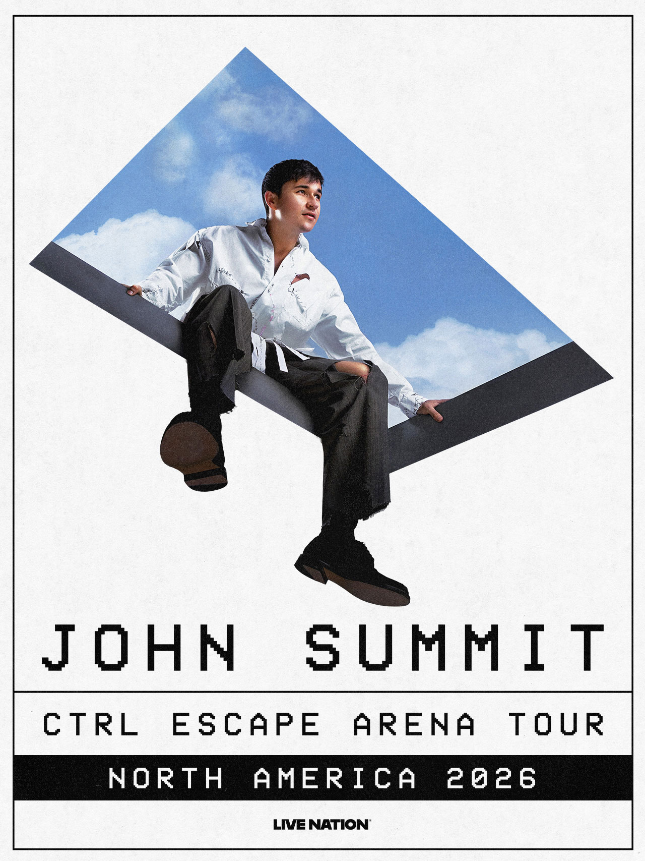 John Summit em cartaz promocional oficial da CTRL ESCAPE Arena Tour 2026