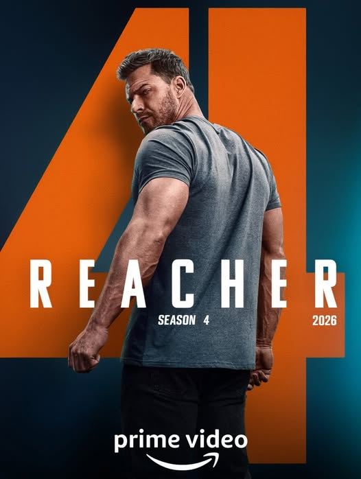 Alan Ritchson em pôster promocional da 4ª temporada de Reacher