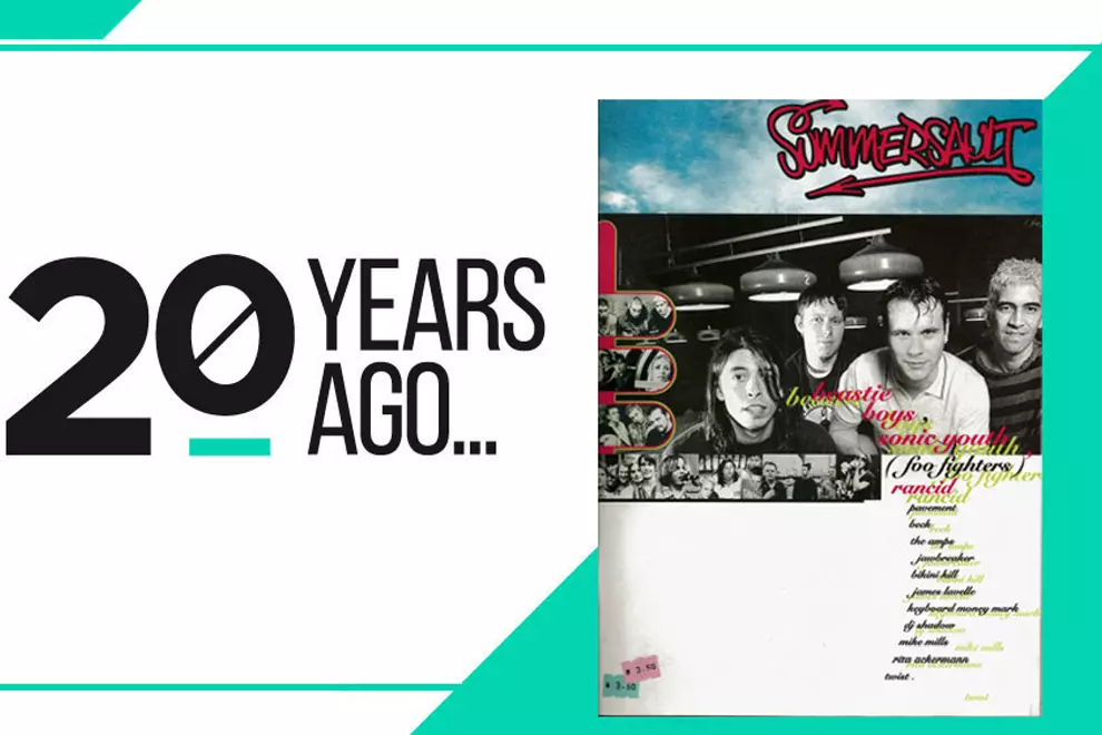 Imagem de arquivo do Summersault 1995 com a capa do programa do festival e sua programação alternativa.