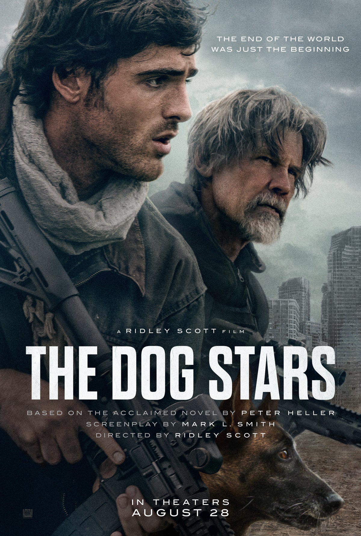 Pôster de The Dog Stars, filme de Ridley Scott com Jacob Elordi e Josh Brolin