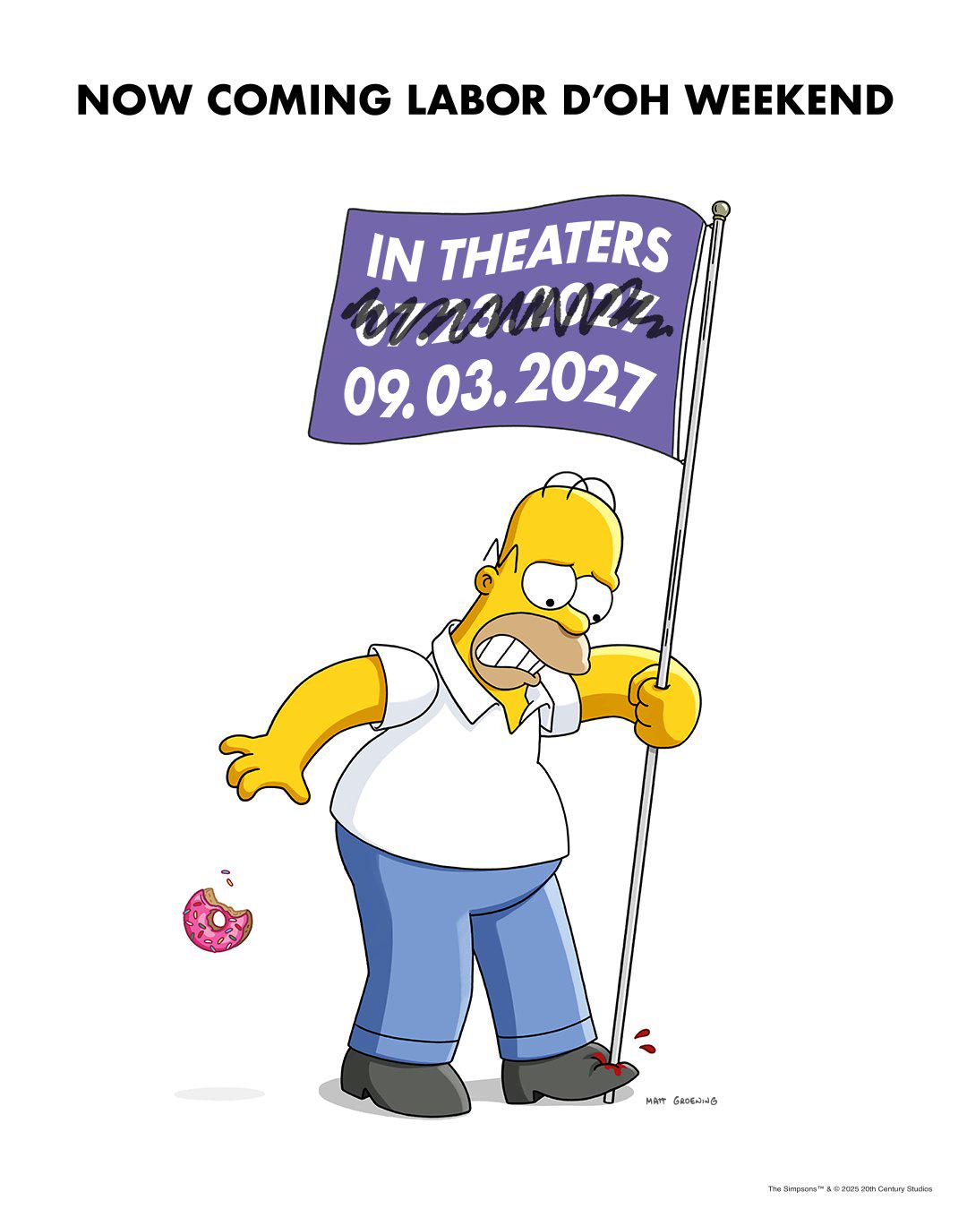 Teaser de The New Simpsons Movie com Homer Simpson e data de estreia em 3 de setembro de 2027