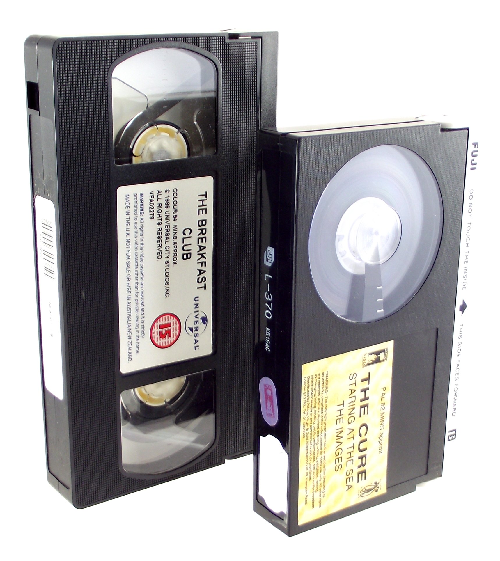 Fitas VHS e Betamax lado a lado