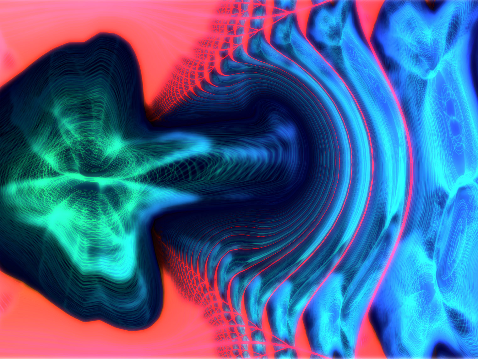 Visualização psicodélica do plugin MilkDrop do Winamp